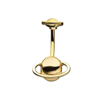 Surgical Steel 14 Gauge Belly Ring with Gold Plated Orbit