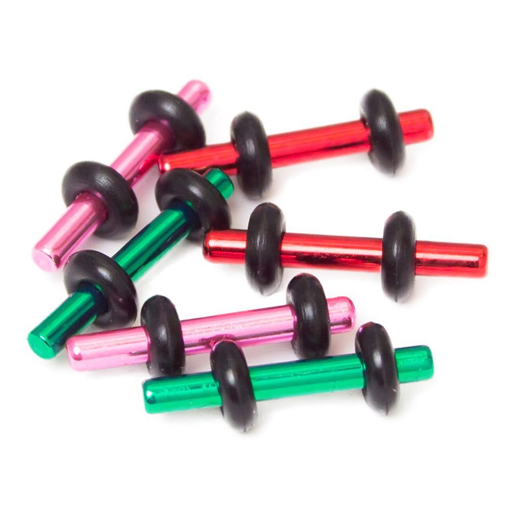 Surgical Steel PVD Black O-Ring Plugs 14 Gauge 12mm - 6 Pack
