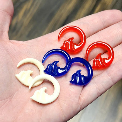 Acrylic Ocean Wave Spiral Ear Tapers 6G to 00G - 3 Colors - Pair - photo 2