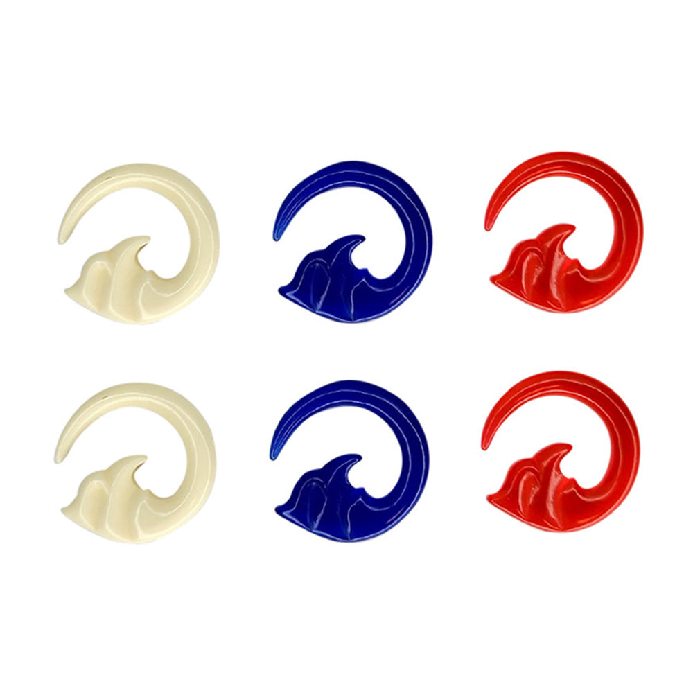 Acrylic Ocean Wave Spiral Ear Tapers 6G to 00G - 3 Colors - Pair