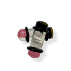Glass 0 Gauge Bullet Shape Floating Birthstone Ear Plugs - Pair
