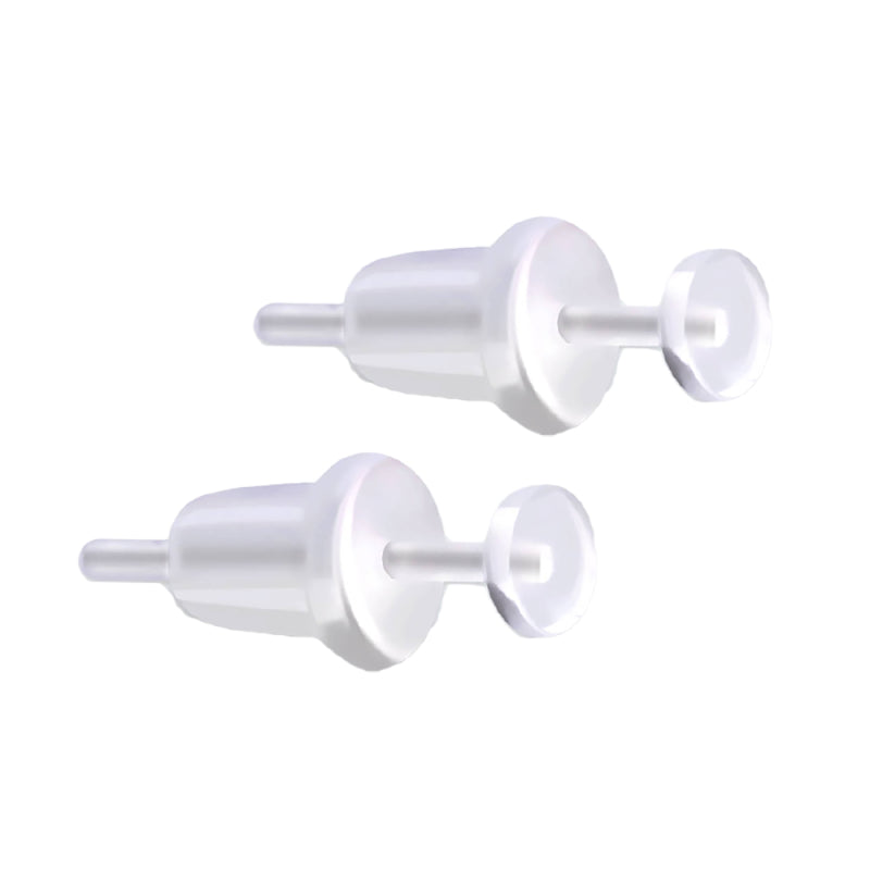 Bio-Flex Clear Earring Stud Retainer 20 Gauge & Silicone Back - Pair - Kruelty