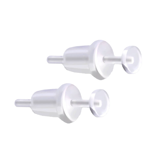 Bio-Flex Clear Earring Stud Retainer 20 Gauge & Silicone Back - Pair