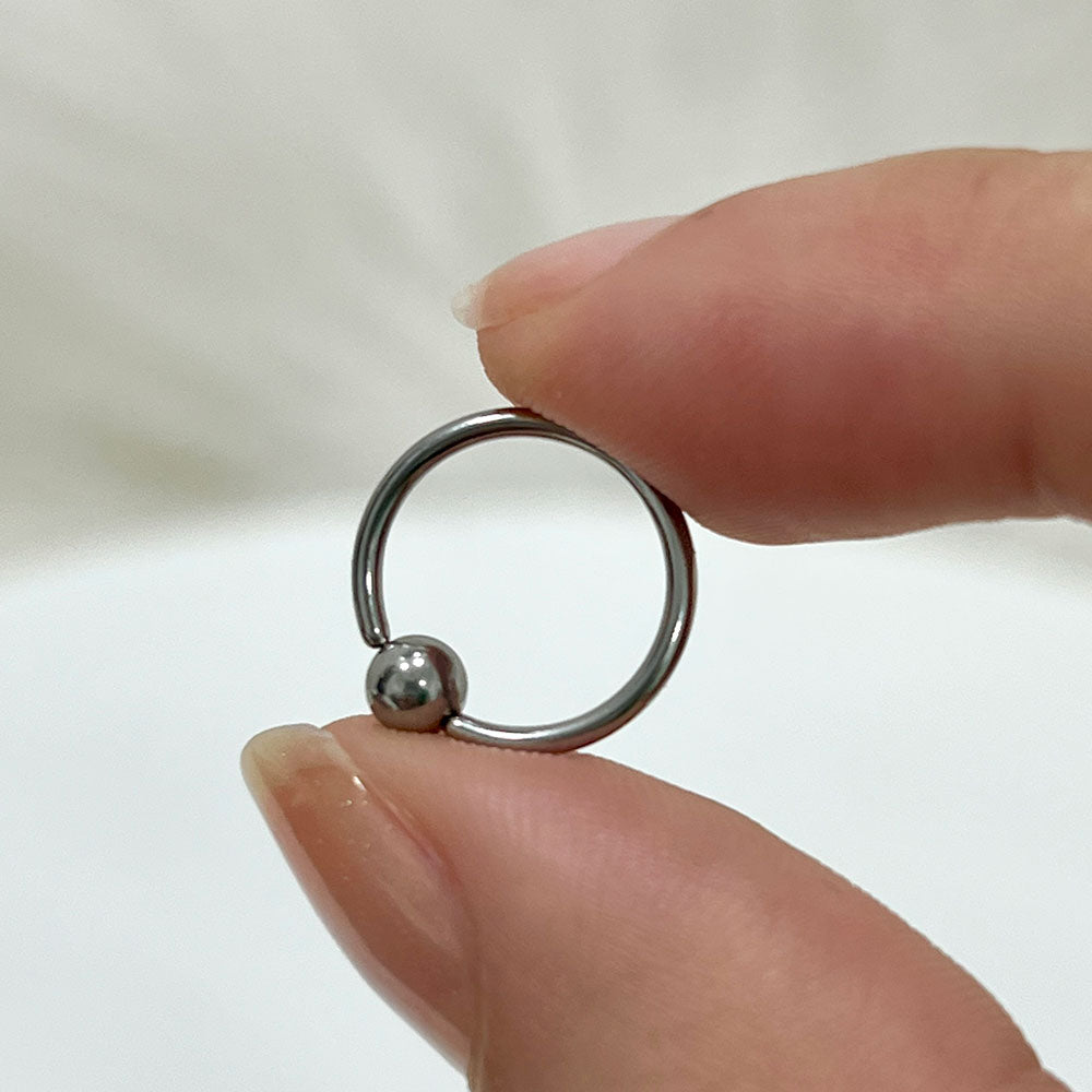 Surgical Steel 14 to 18 Gauge Captive Bead Ring with Fixed Ball - photo 2