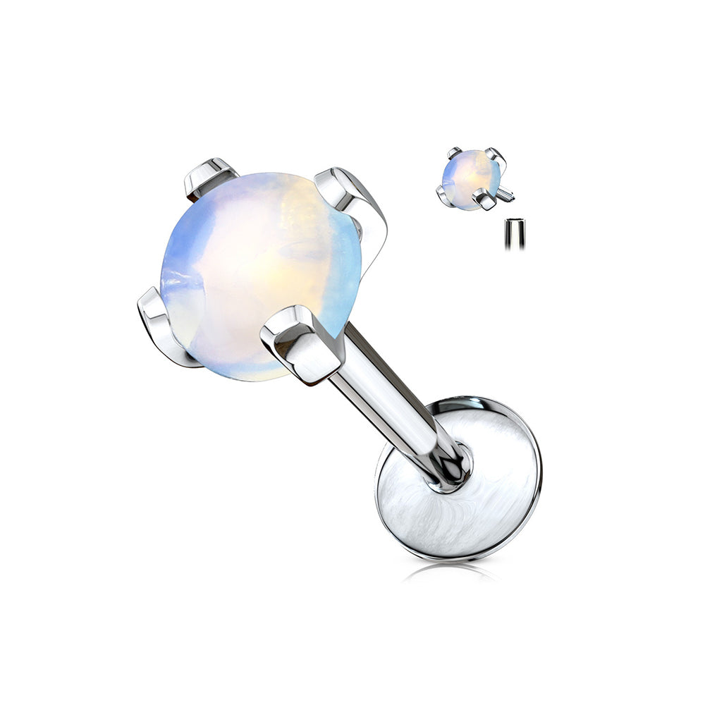 Surgical Steel 16 Gauge Labret Stud with Semi Precious Stone - photo 3