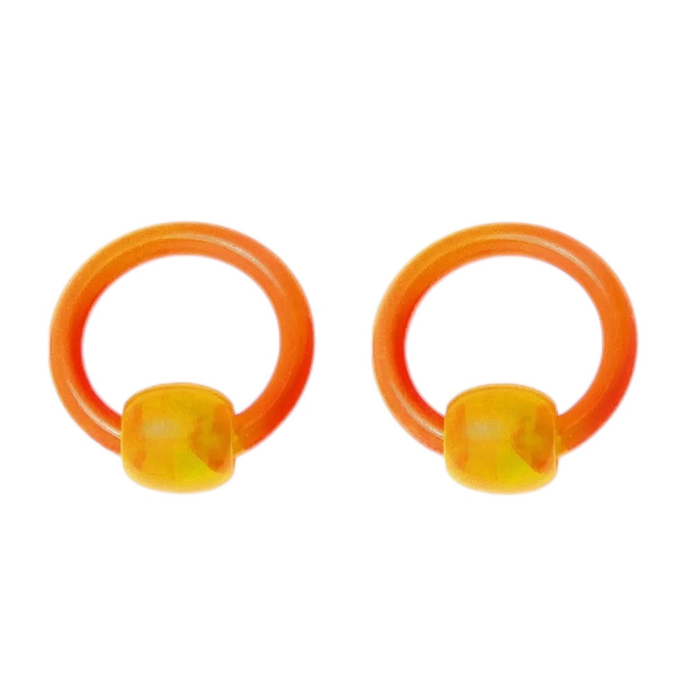 UV Acrylic 10 Gauge Captive Bead Rings CBR - Pair - photo 7