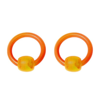 UV Acrylic 10 Gauge Captive Bead Rings CBR - Pair - photo 7