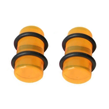 Acrylic 0 Gauge to 7/16 Inch UV Glow Ear Plugs with O Rings - Pair - photo 3