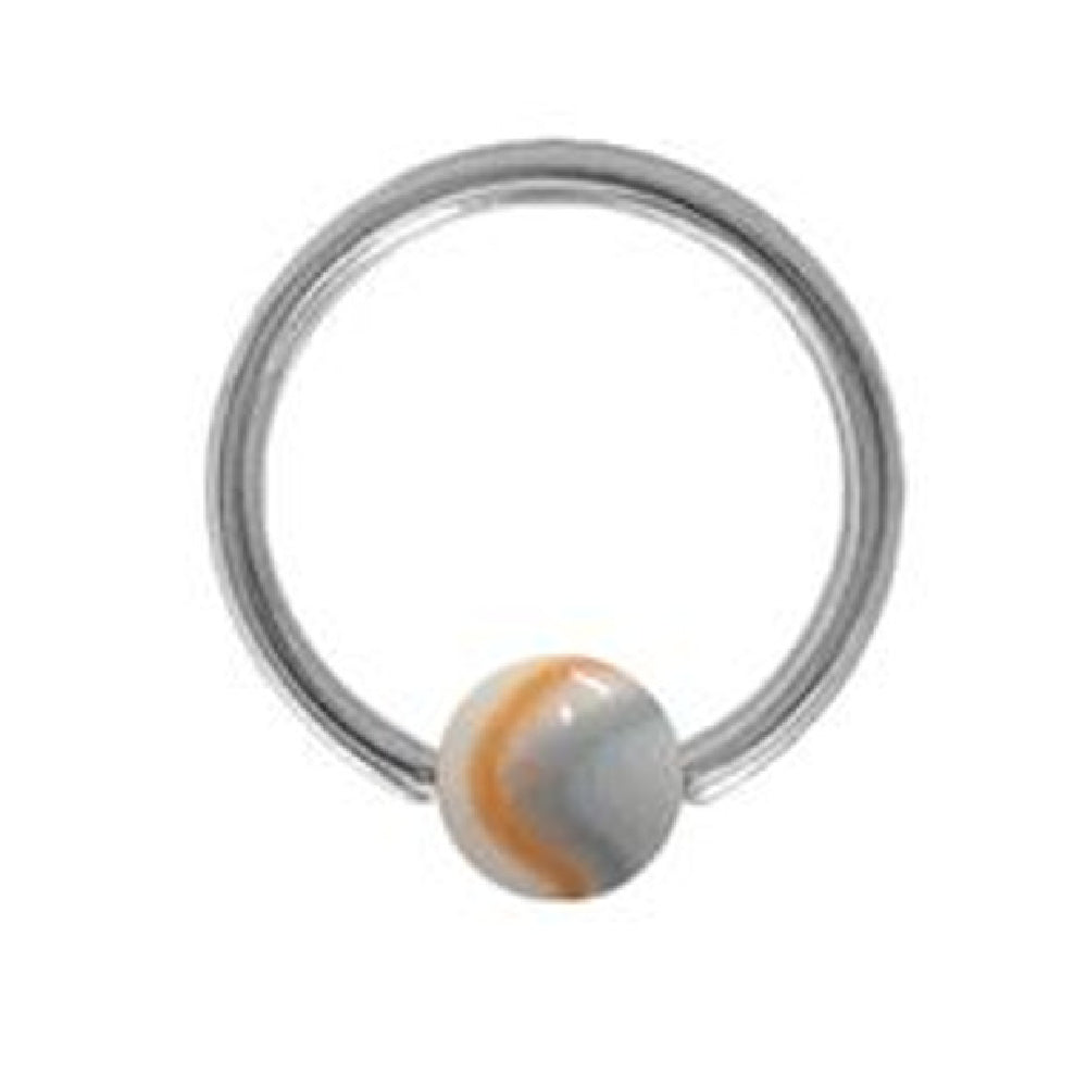 Surgical Steel 14 Gauge Captive Bead Ring with Marble Ball - photo 3