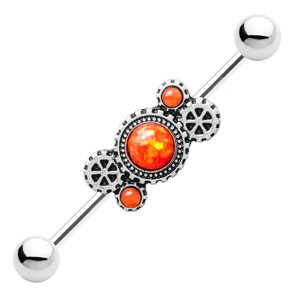 Surgical Steel Steampunk Opal Industrial Barbell 14G 38mm - 5 Colors - photo 3