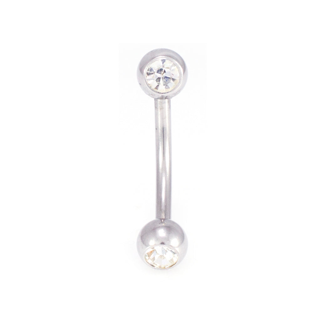 Surgical Steel 14 Gauge Belly Ring Clear CZ - 10 Pack - photo 2
