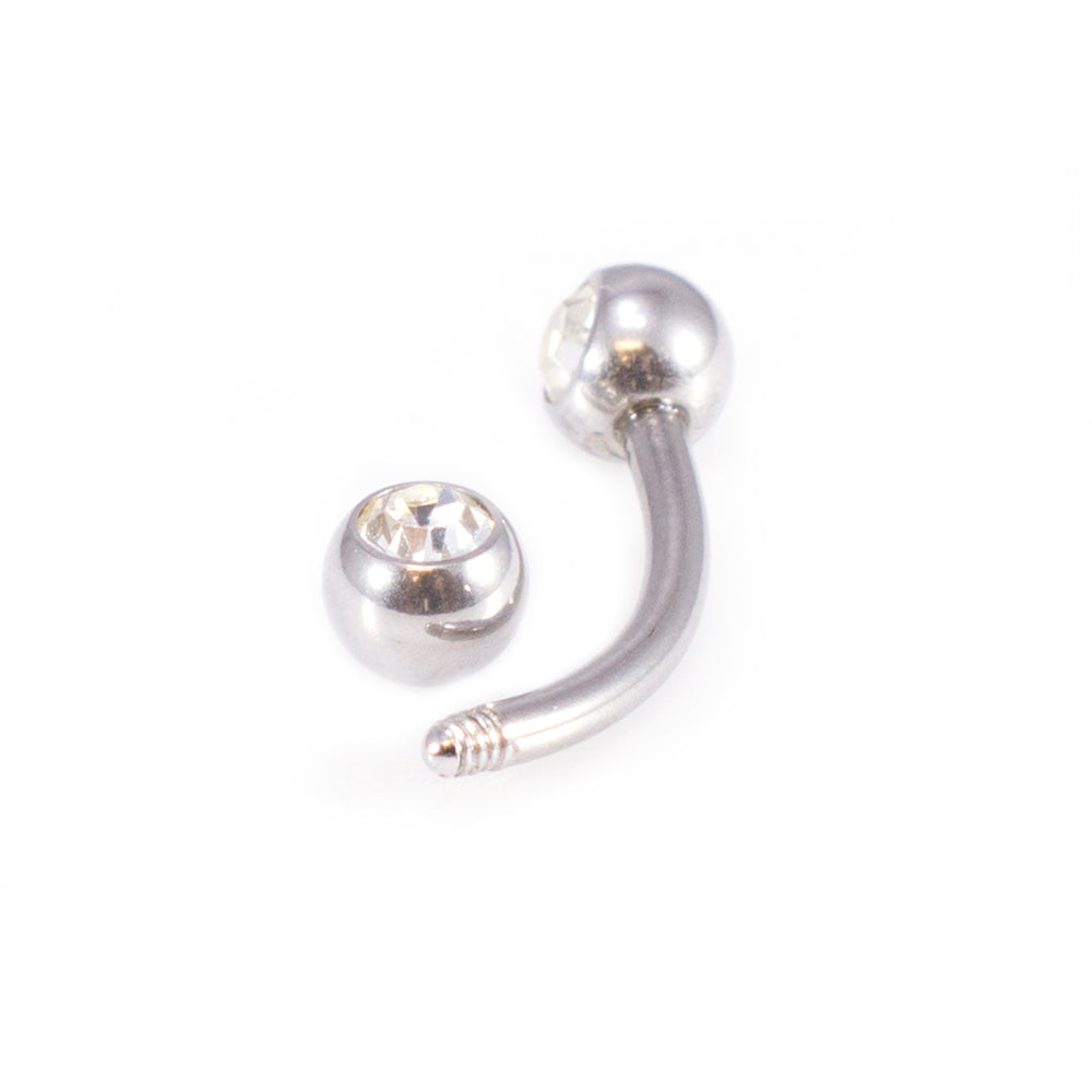 Surgical Steel 14 Gauge Belly Ring Clear CZ - 10 Pack - photo 3