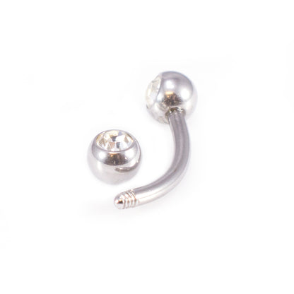 Surgical Steel 14 Gauge Belly Ring Clear CZ - 10 Pack - photo 3
