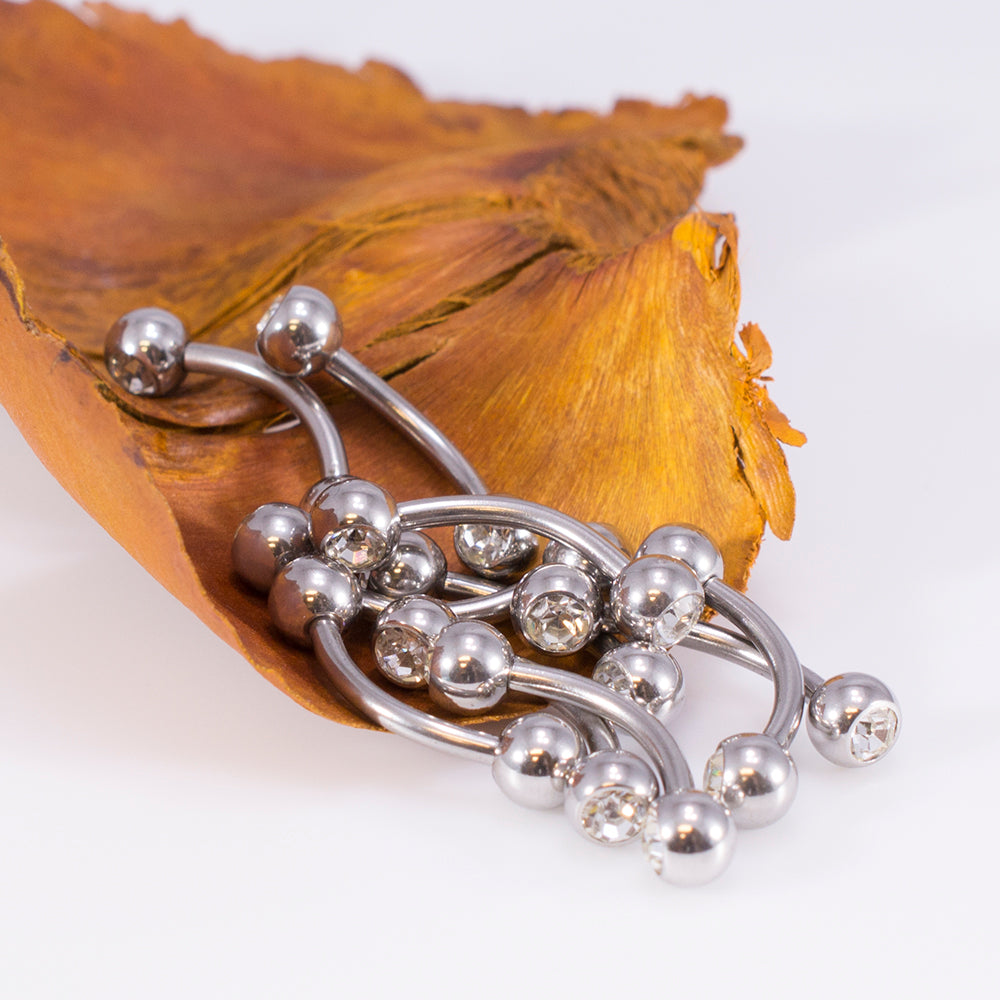 Surgical Steel 14 Gauge Belly Ring Clear CZ - 10 Pack - photo 4