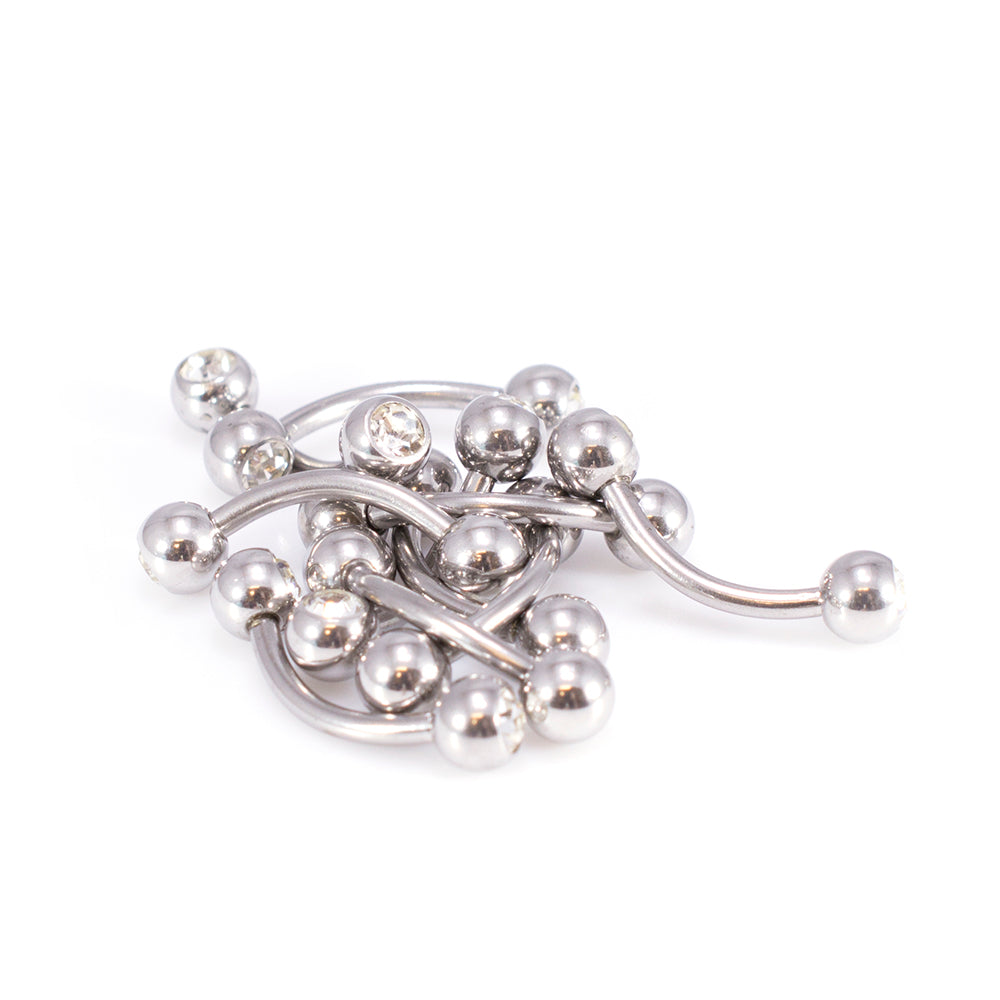 Surgical Steel 14 Gauge Belly Ring Clear CZ - 10 Pack - photo 5