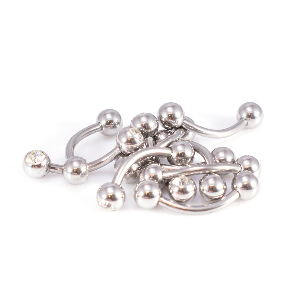 Surgical Steel 14 Gauge Belly Ring Clear CZ - 10 Pack - photo 6