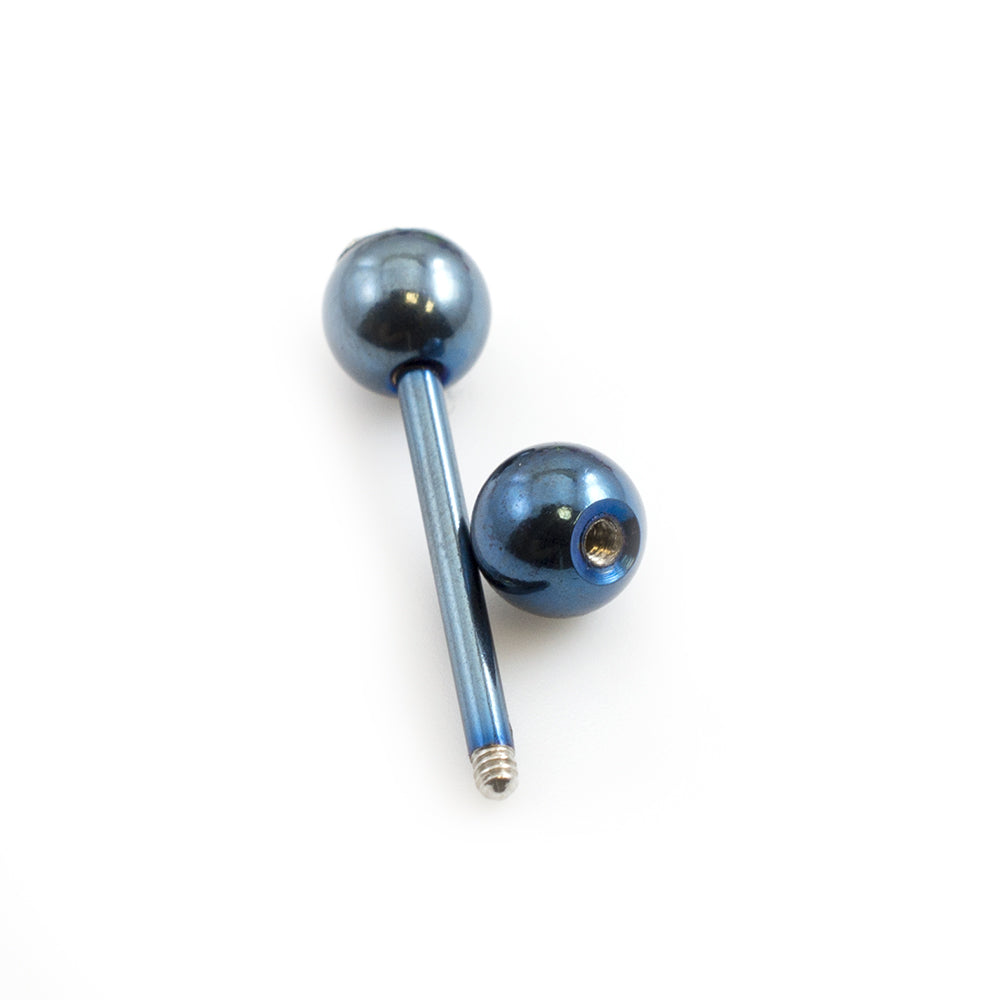Surgical Steel Anodized Tongue Barbells 14G with Clear CZ - 10 Pack - photo 2