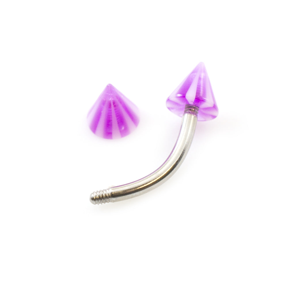 Surgical Steel 16 Gauge Curved Barbell with Spike Ends - 20 Pack - photo 2