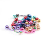 Ion Plated Surgical Steel 16G Eyebrow Barbells Assorted - 10 Pack
