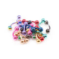 Ion Plated Surgical Steel 16G Eyebrow Barbells Assorted - 10 Pack