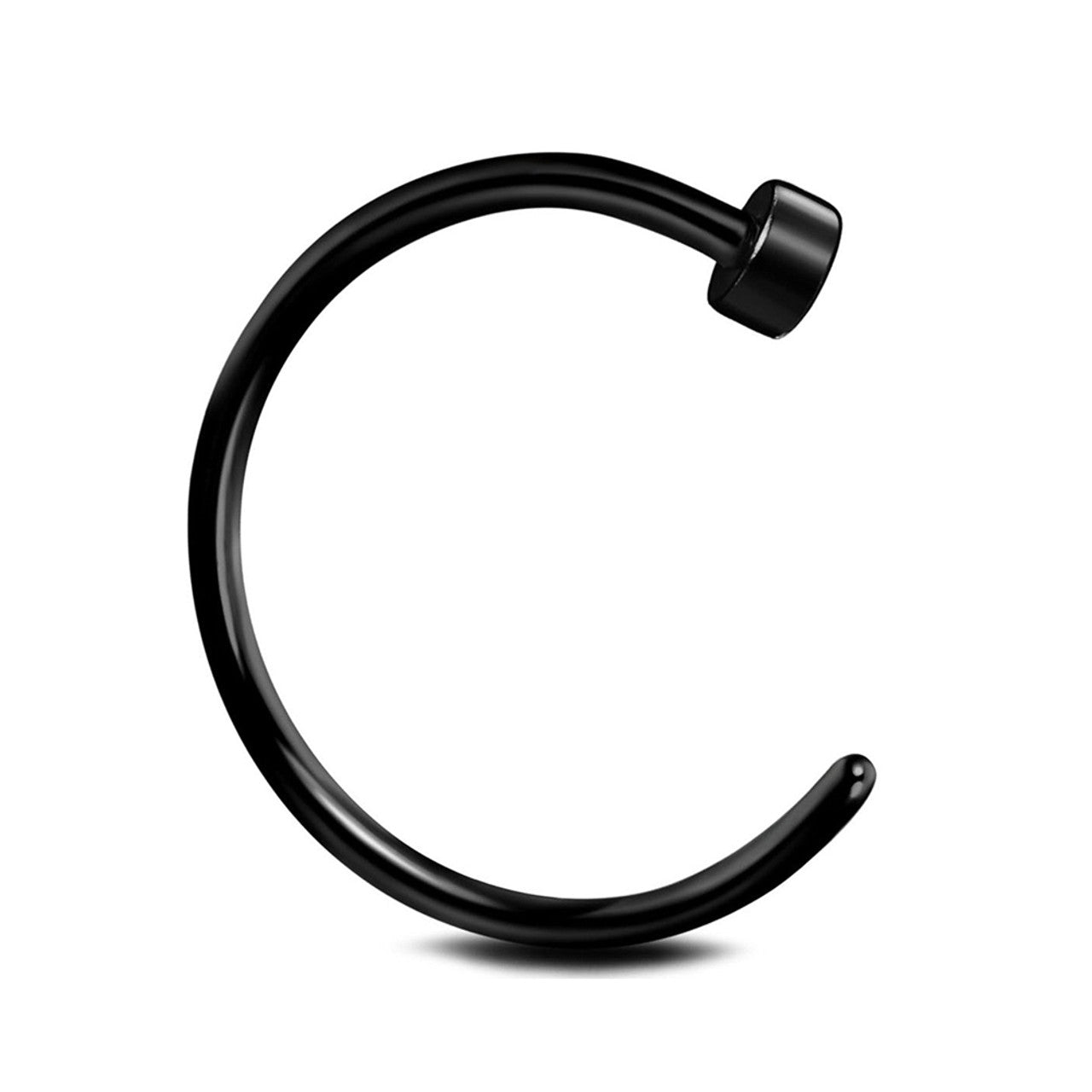 Surgical Steel Nose Hoop Ring 20 & 18 Gauge Black Gold Silver - 3 Pack