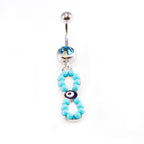 Surgical Steel 14G Evil Eye, Tree of Life & Hamsa Belly Rings - 3 Pack