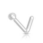 Surgical Steel L Bend Gem Top Nose Rings with Retainer - 3 Pack