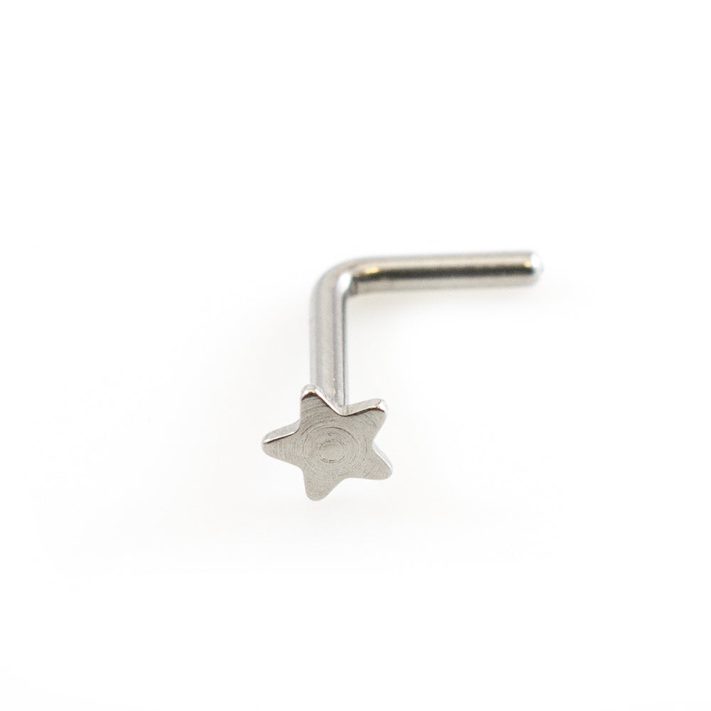 Surgical Steel 22 Gauge Blue CZ Nose Rings Star, Bone & Screw - 3 Pack