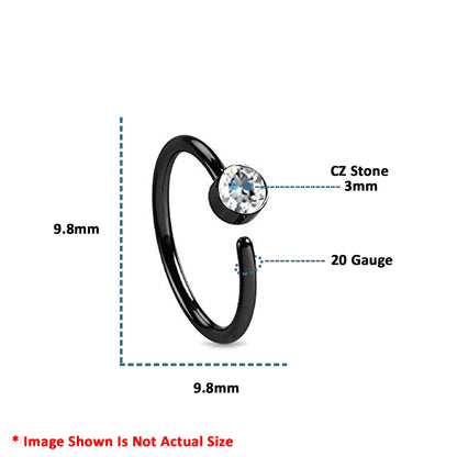 Surgical Steel 20 Gauge Anodized Nose Hoop Rings - 4 Pack - photo 2