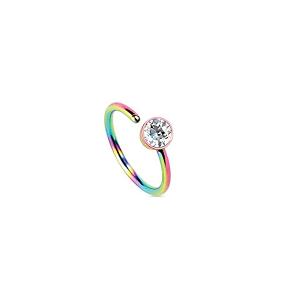 Surgical Steel 20 Gauge Anodized Nose Hoop Rings - 4 Pack - photo 3