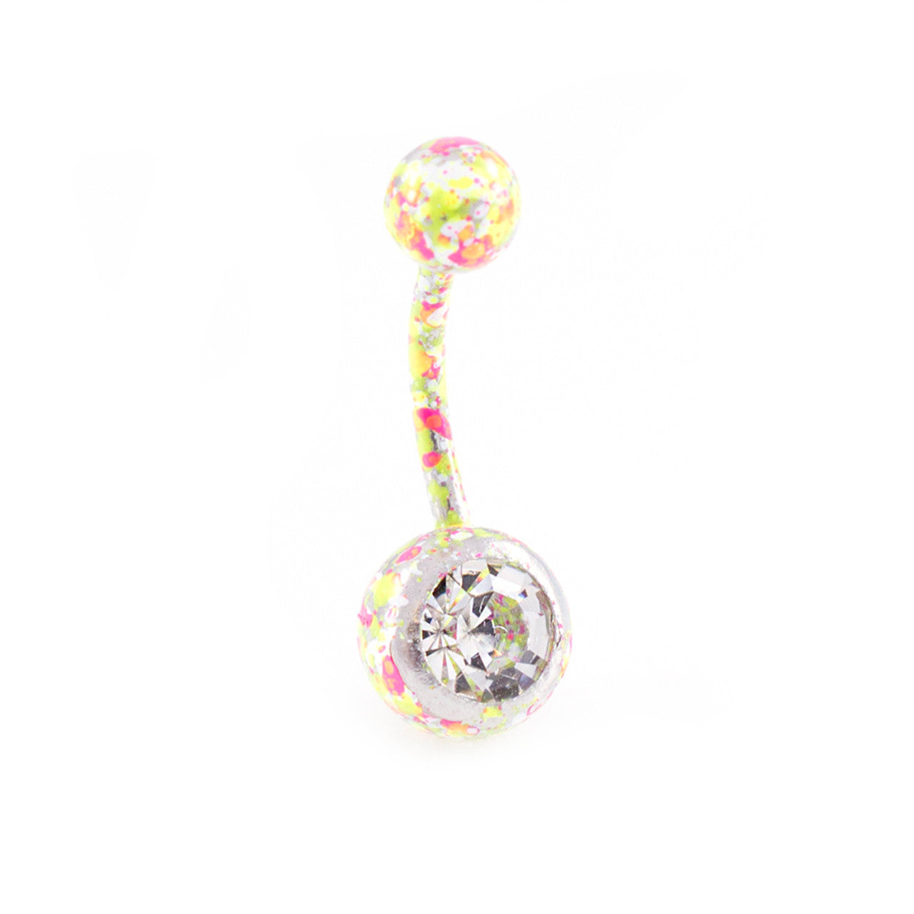 Surgical Steel Belly Button Ring 14 Gauge With Paint Splatter - 4 Pack