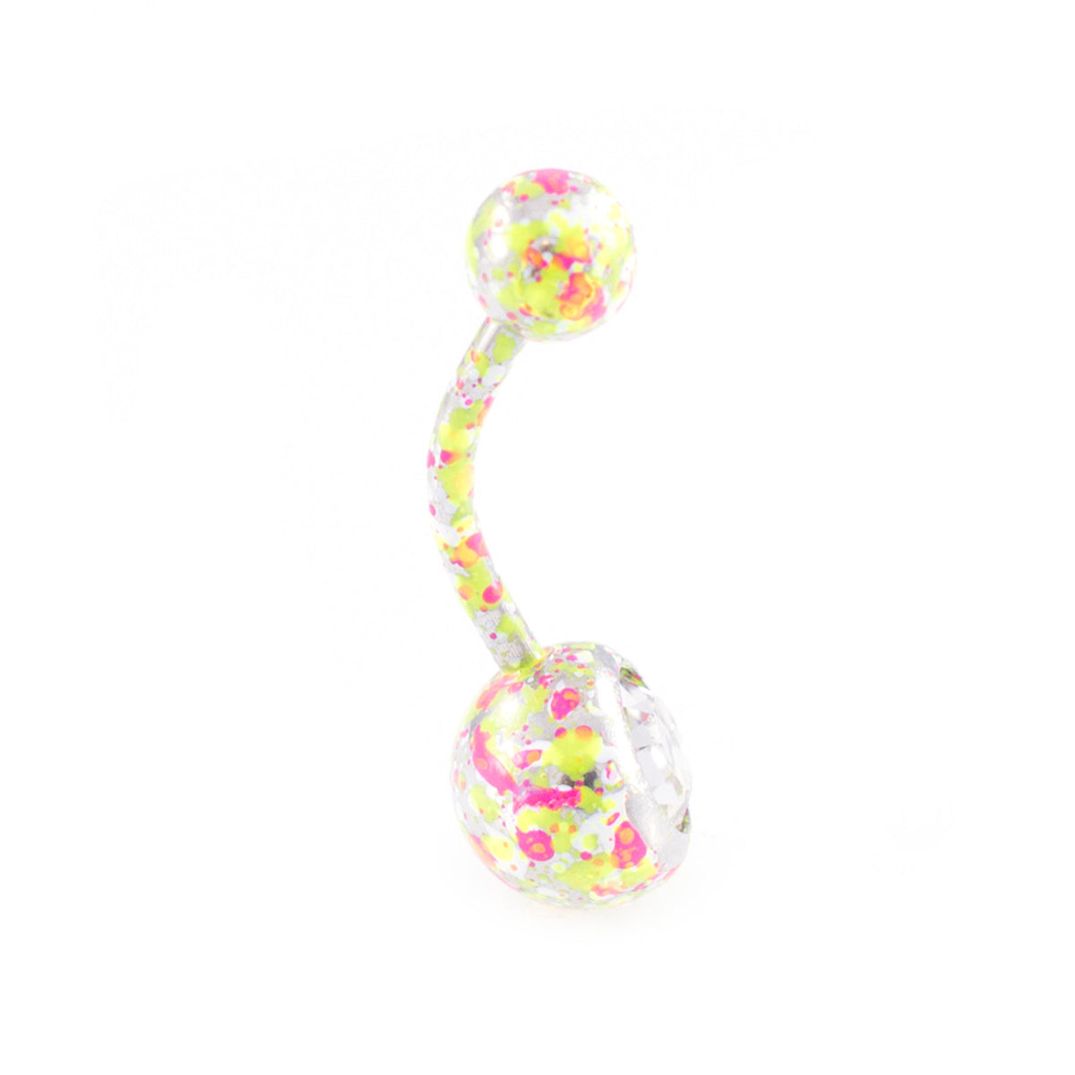 Surgical Steel Belly Button Ring 14 Gauge Paint Splatter - Pair - Kruelty - Photo 4