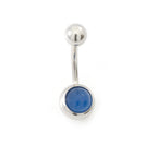 Surgical Steel 14 Gauge Belly Rings Semi Precious Stone - 6 Pack