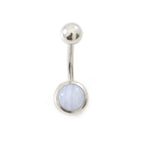 Surgical Steel 14 Gauge Belly Rings Semi Precious Stone - 6 Pack