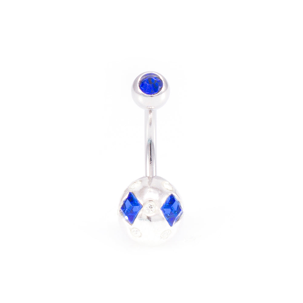 Surgical Steel 14 Gauge Belly Rings Sphere Design CZ - 7 Pack