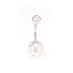 Surgical Steel 14 Gauge Belly Rings Sphere Design CZ - 7 Pack