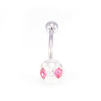 Surgical Steel 14 Gauge Belly Rings Sphere Design CZ - 7 Pack