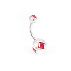 Surgical Steel 14 Gauge Belly Rings Sphere Design CZ - 7 Pack