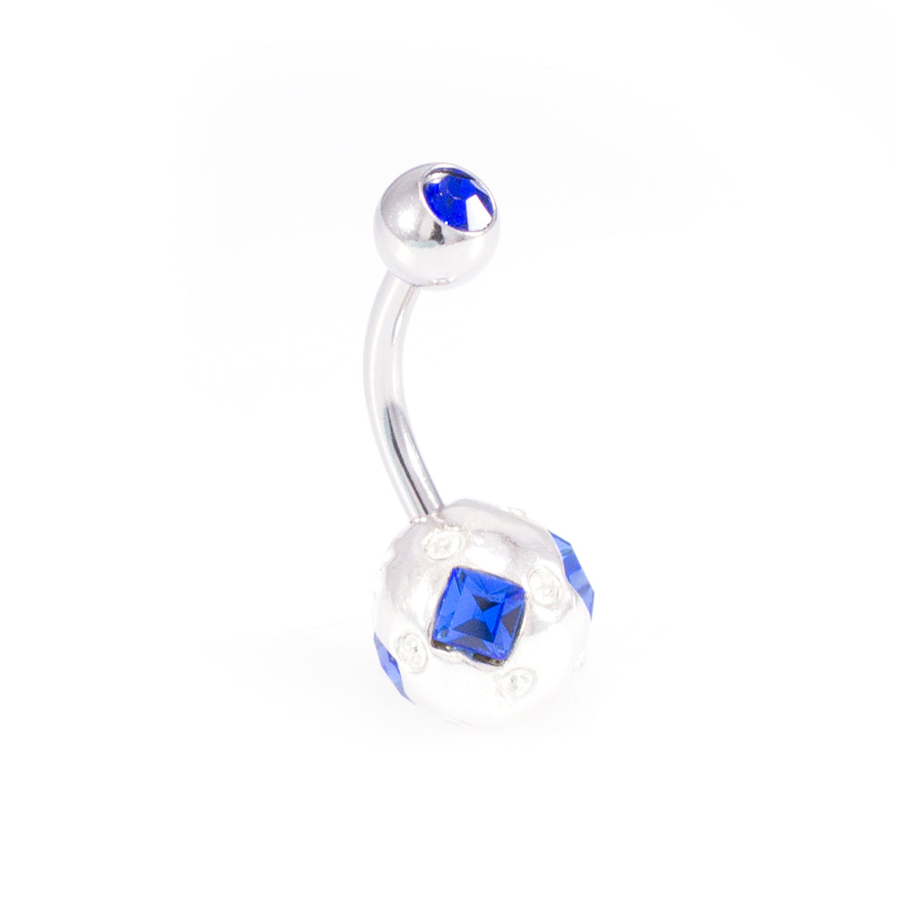 Surgical Steel 14 Gauge Belly Rings Sphere Design CZ - 7 Pack