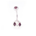 Surgical Steel 14 Gauge Belly Rings Sphere Design CZ - 7 Pack