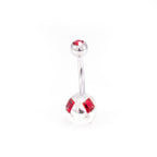 Surgical Steel 14 Gauge Belly Rings Sphere Design CZ - 7 Pack