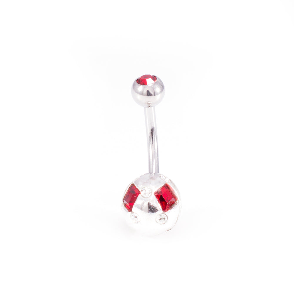 Surgical Steel 14 Gauge Belly Rings Sphere Design CZ - 7 Pack