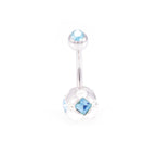 Surgical Steel 14 Gauge Belly Rings Sphere Design CZ - 7 Pack