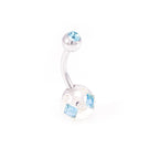Surgical Steel 14 Gauge Belly Rings Sphere Design CZ - 7 Pack