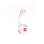 Surgical Steel 14 Gauge Belly Rings Sphere Design CZ - 7 Pack
