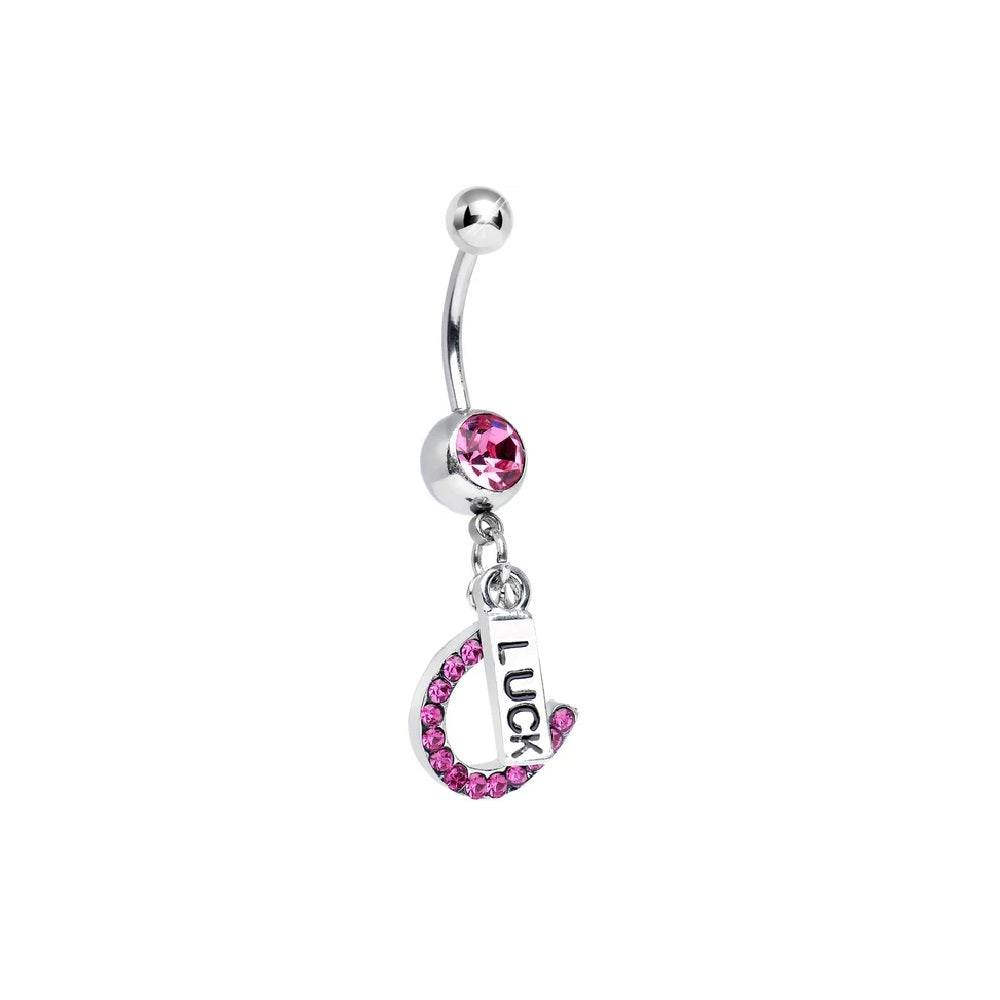 Surgical Steel 14 Gauge CZ Belly Rings with Retainer - 3 Pack