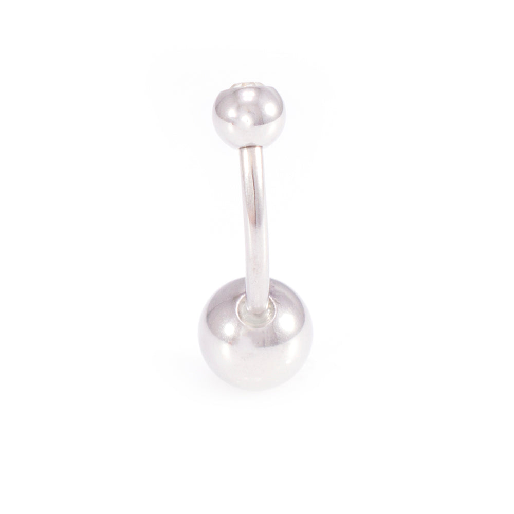 Surgical Steel 14 Gauge CZ Belly Rings with Retainer - 3 Pack