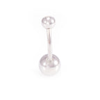 Surgical Steel 14 Gauge CZ Belly Rings with Retainer - 3 Pack