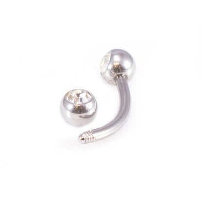 Surgical Steel Belly Button Ring 14 Gauge with Acrylic Styles - 6 Pack