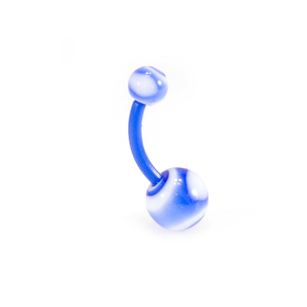 Surgical Steel & Acrylic 14G CZ & Flexi Belly Rings Vibrant - 6 Pack